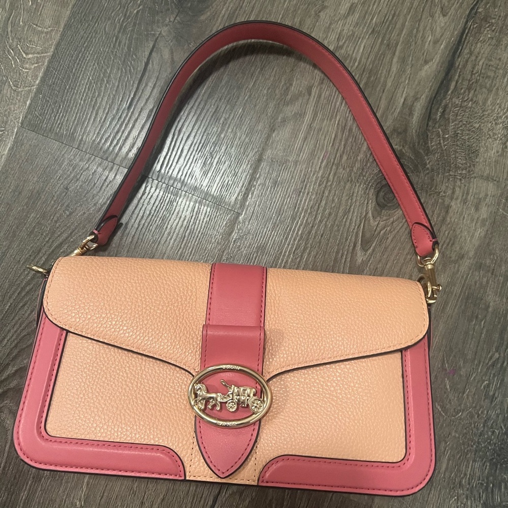 Pink and Peach Coach Handbag